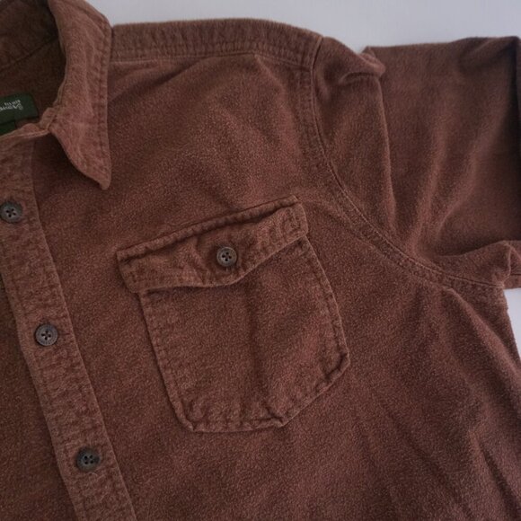 Vintage Eddie Bauer Brown Hunting Outdoors 100% Cotton Button Down Shirt L - Picture 10 of 11